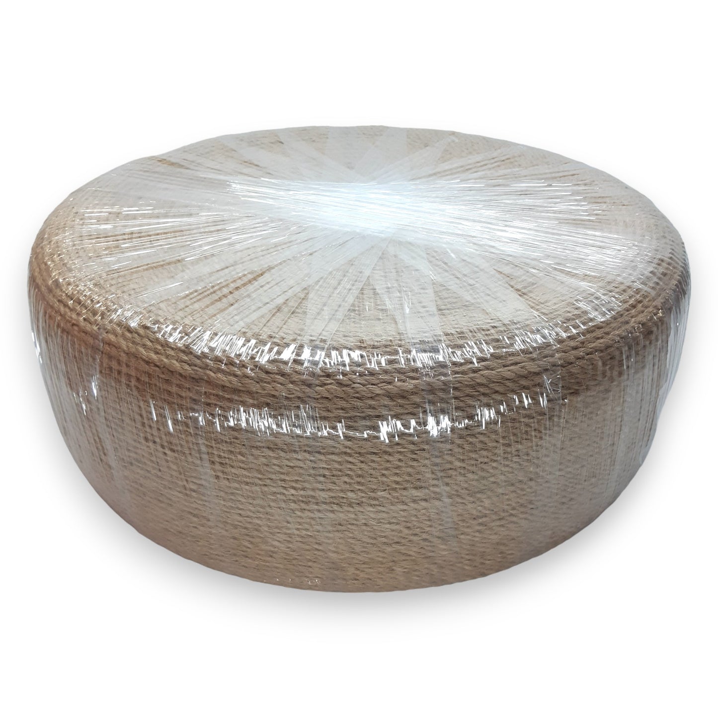 Handmade coffee table made of jute ropes 60x60x25