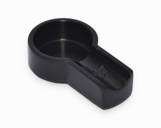 Black plastic cigar holder on a white background