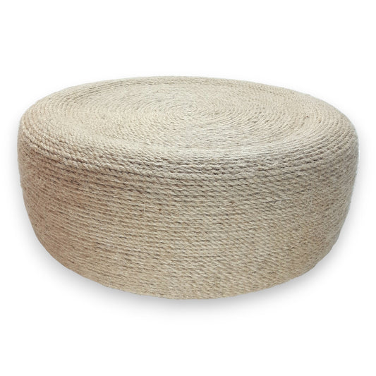 Handmade coffee table made of jute ropes 60x60x25