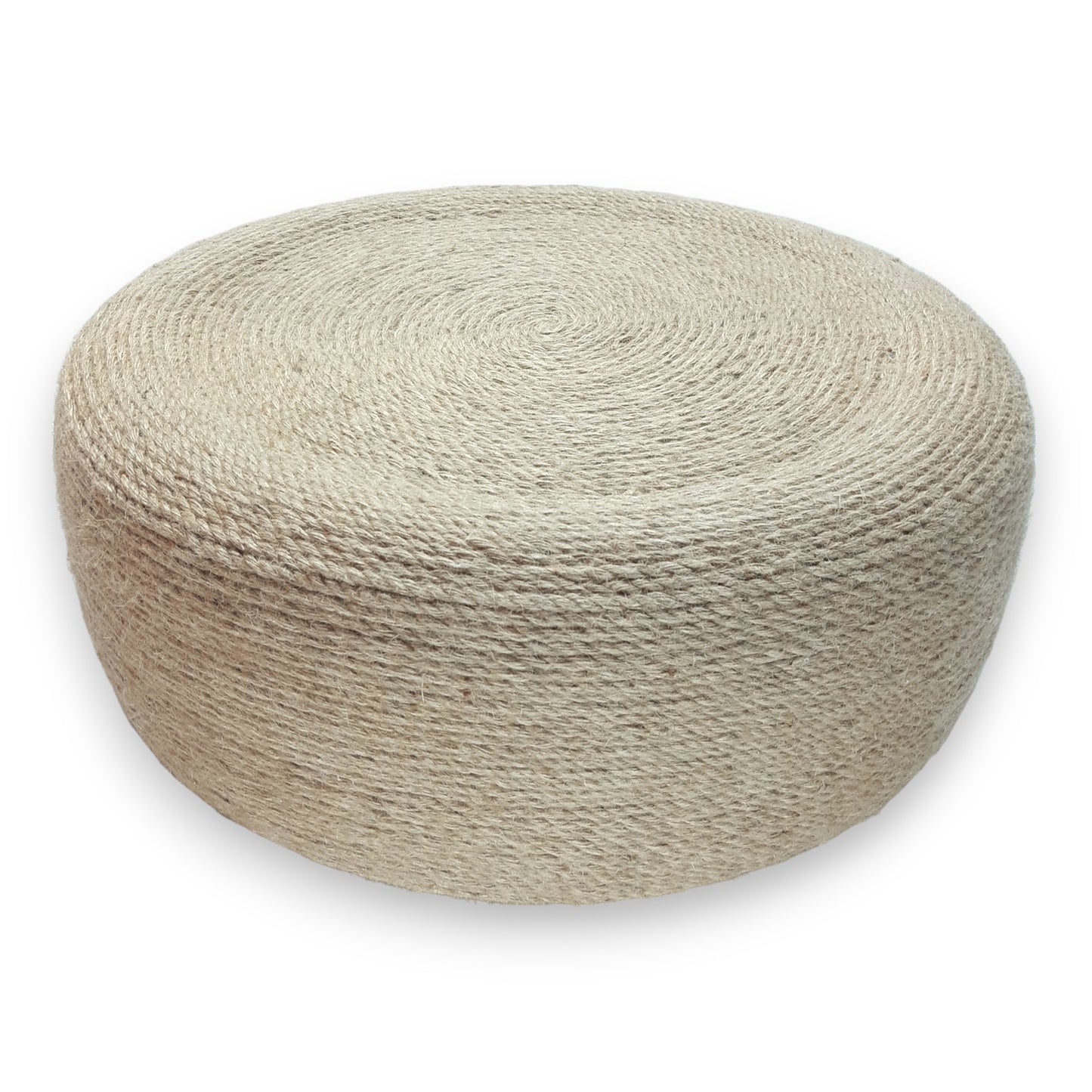 Handmade coffee table made of jute ropes 60x60x25