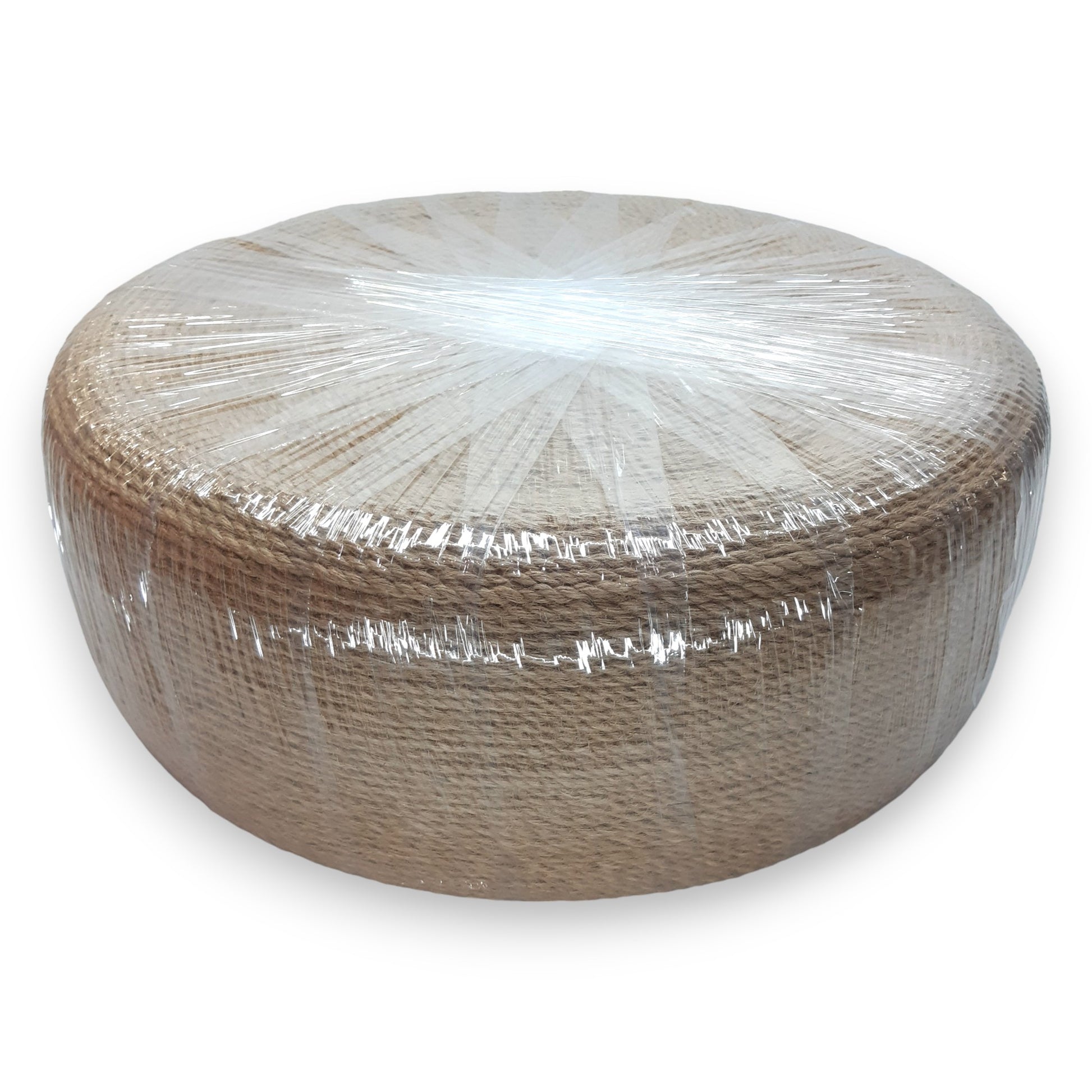 Handmade coffee table made from jute ropes 60x60x25
