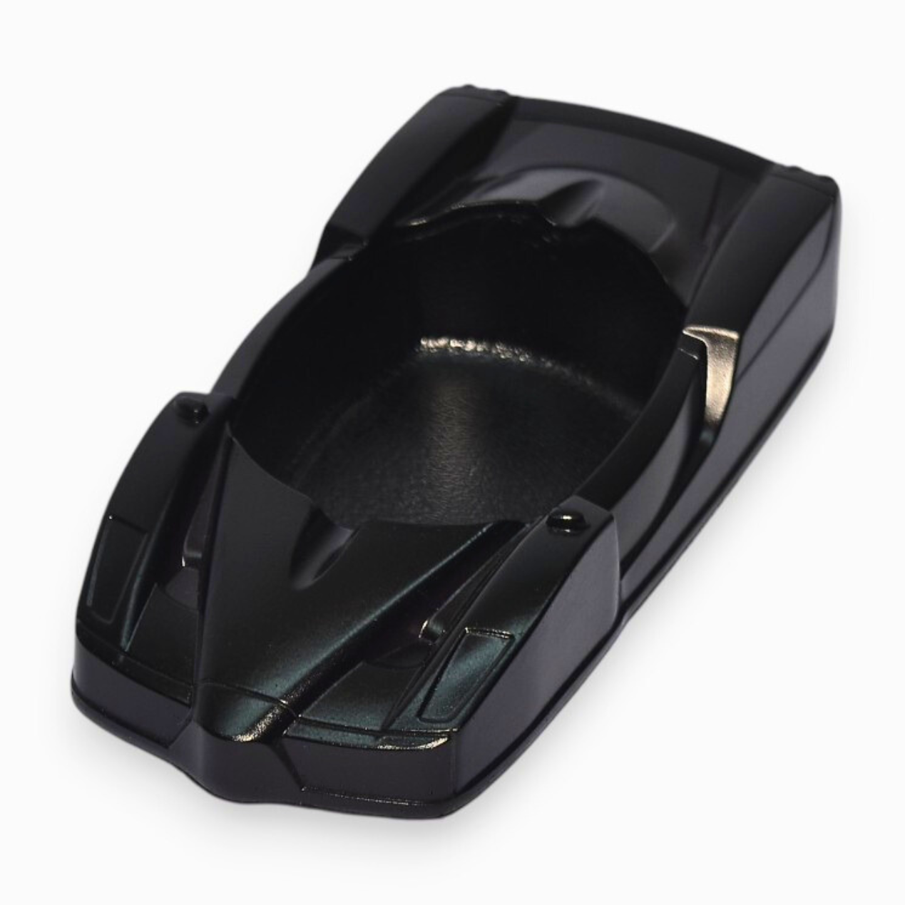 Black ashtray marble on a white background