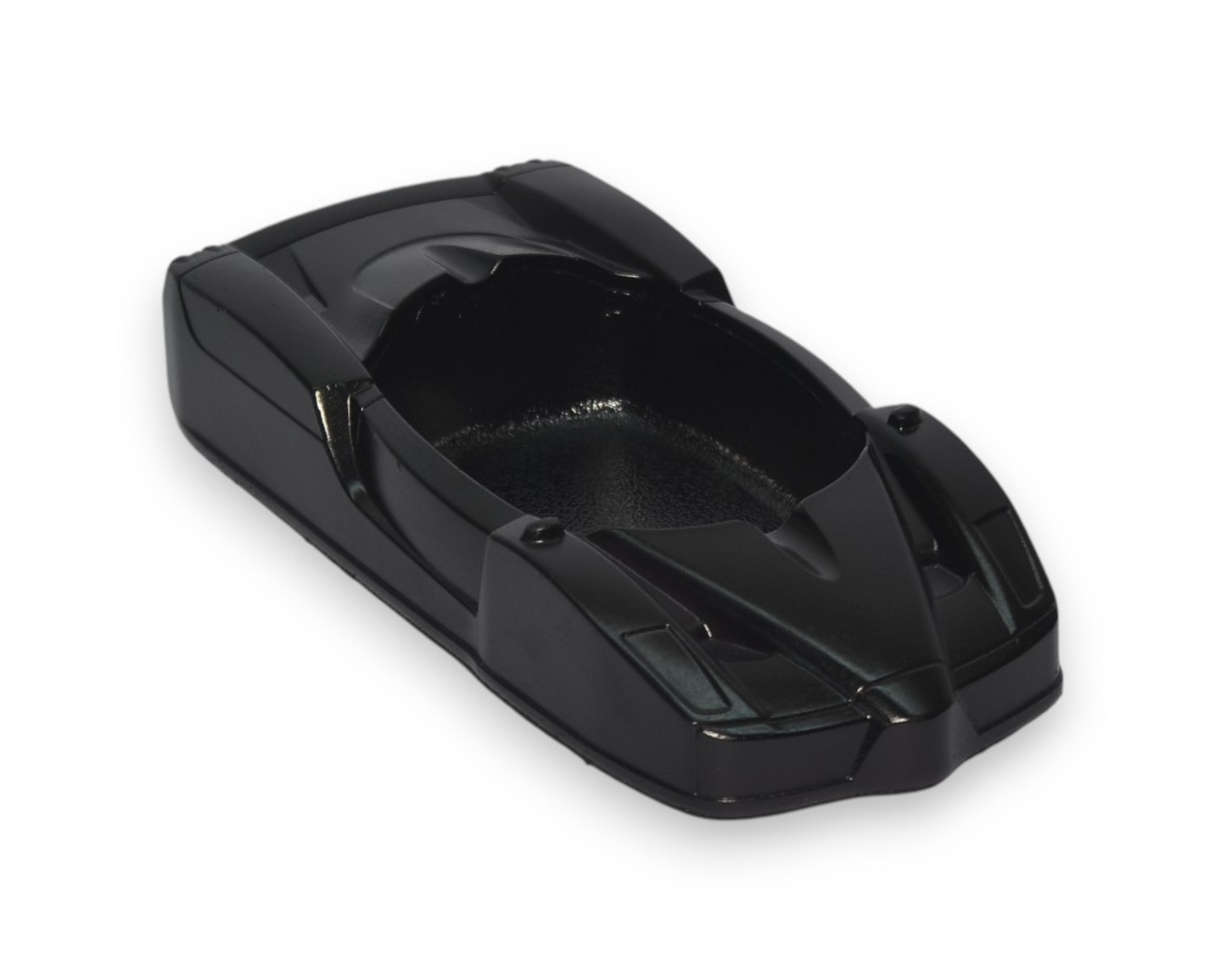 Black ashtray car body on a white background