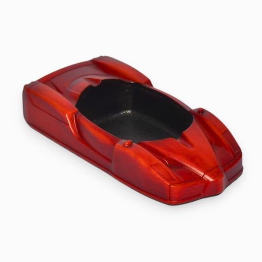 Red ashtray car on a white background