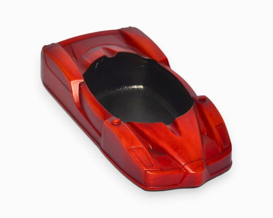 Red ashtray car body on a white background