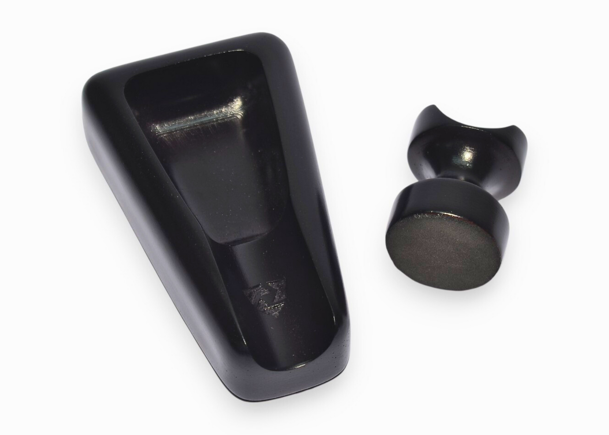 Cigar holder marble and ashtray on a white background