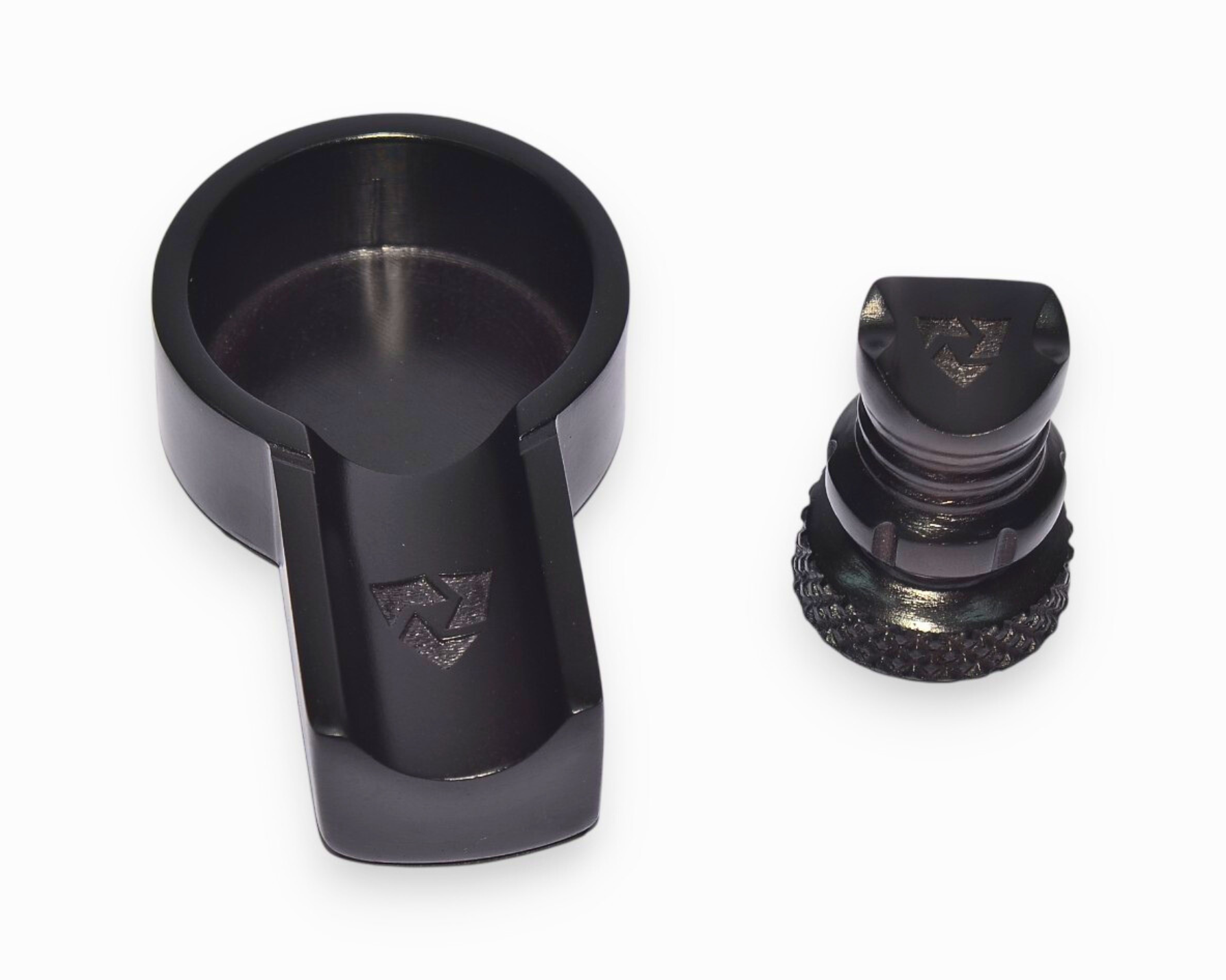Cigar holder marble and ashtray on a white background