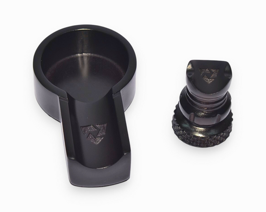 Cigar holder marble and ashtray on a white background