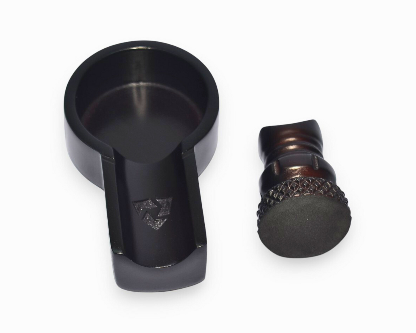 Cigar holder marble and ashtray on a white background