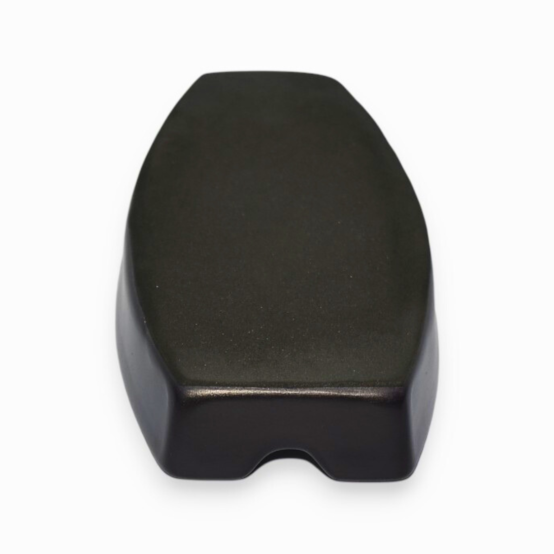 Black ashtray component on a white background
