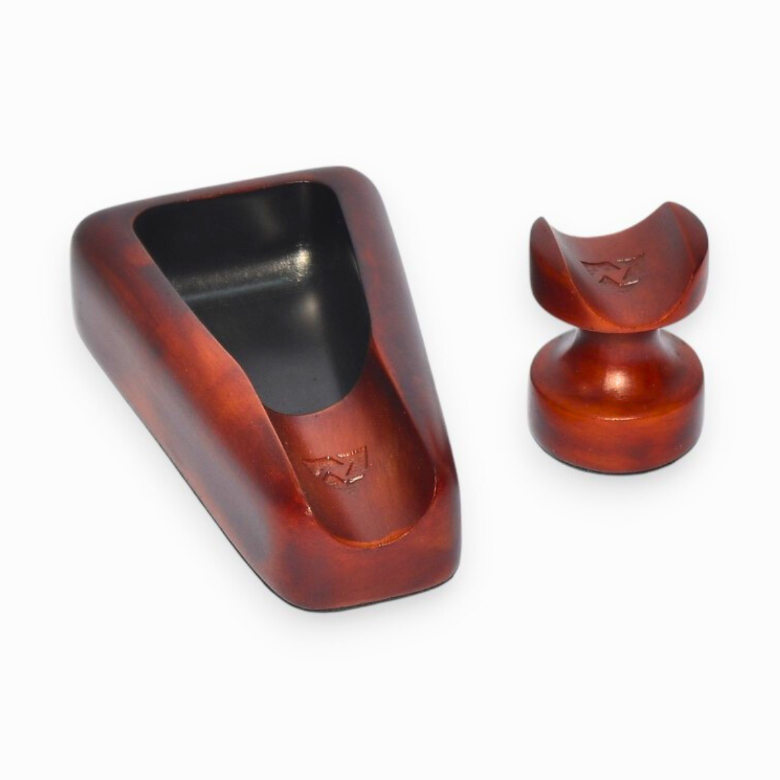 Cigar holder marble and ashtray on a white background