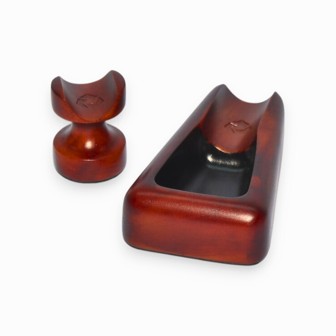 Cigar holder marble and ashtray on a white background