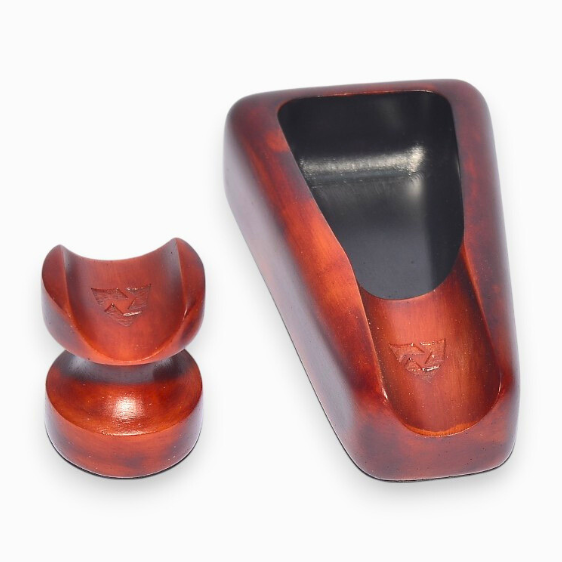 Cigar holder marble and ashtray on a white background