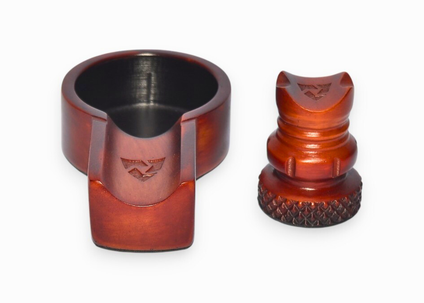 Cigar holder marble and ashtray on a white background