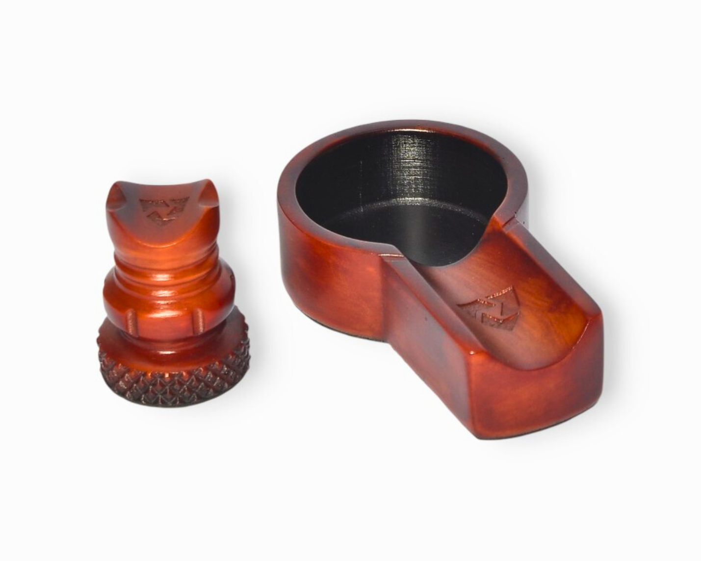 Cigar holder marble and ashtray on a white background