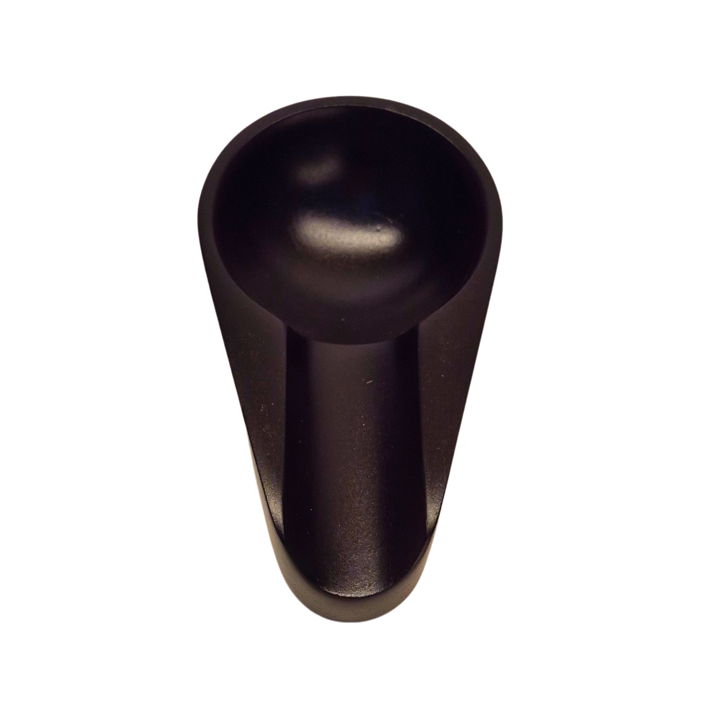 Black ashtray knob on a white background