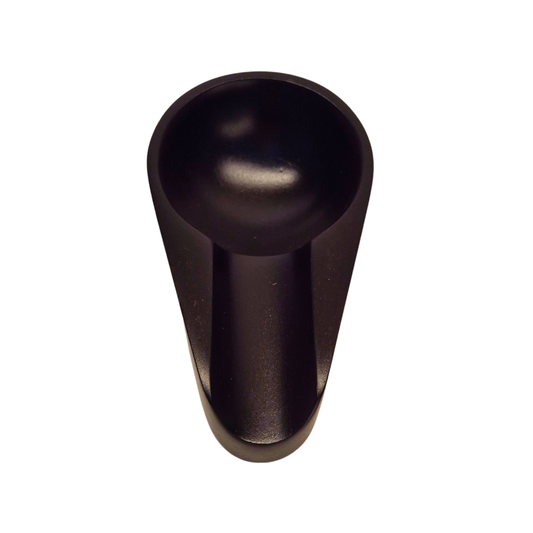 Black ashtray knob on a white background