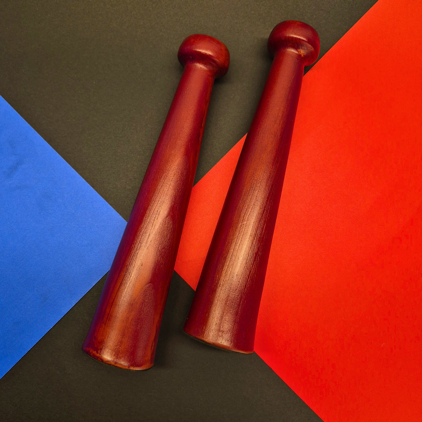 Two wooden candel holders